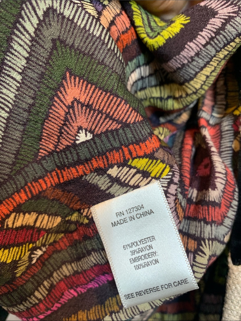 John Mark Velvet Black Cream Boho Jacket Size L - Picture 5 of 8